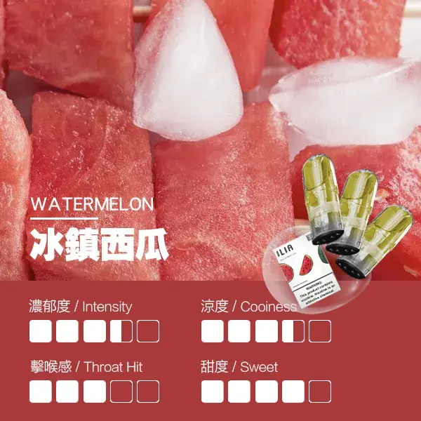 ILIA煙彈瓷芯霧化彈冰鎮西瓜口感webp LANA VAPE 台灣官方選物店 | 電子煙主機煙彈專賣