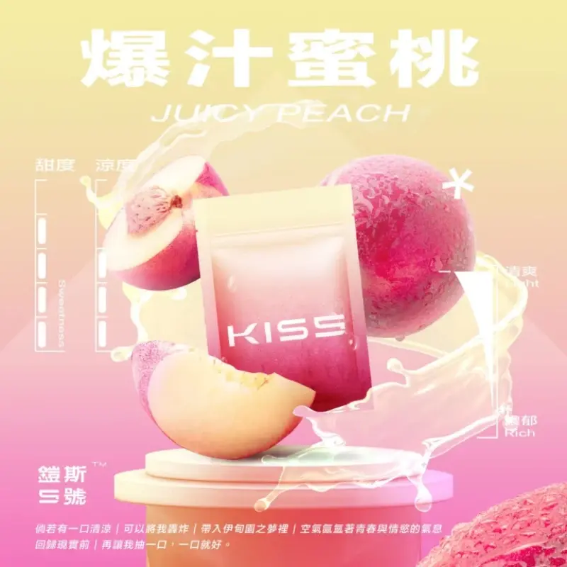 KISS鎧斯5號一代煙彈爆汁蜜桃webp LANA VAPE 台灣官方選物店 | 電子煙主機煙彈專賣